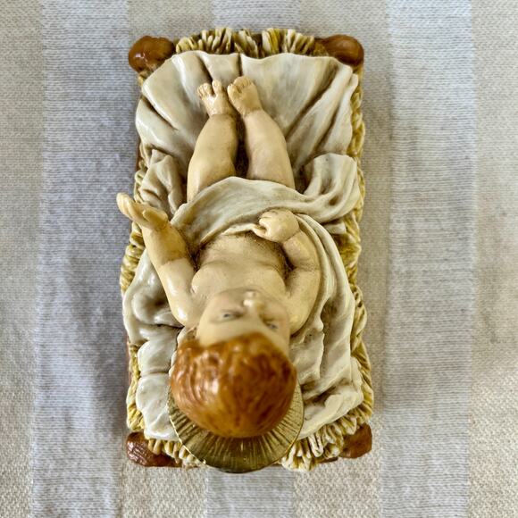 Vintage Castagna Alabaster Resin Baby Jesus 1988 Italy Nativity Christmas W/ Box - Picture 10 of 10